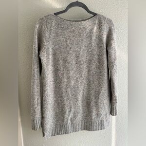 LOFT Ann Taylor Gray Knit Sweater Confetti Round Neck Long Sleeve Pullover